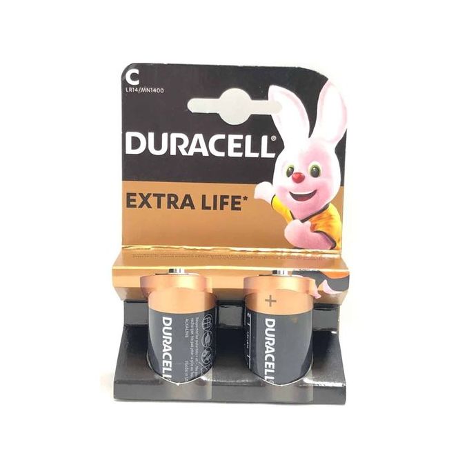 Duracell Extra Life Alkaline 2 Piles Alcalines 1.5v LR14 MN1400 Type C