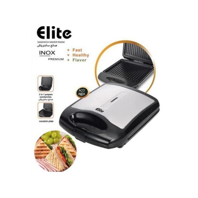 Elite Machine à Panini Multifonction, Appareil à Sandwich électrique Antiadhésive