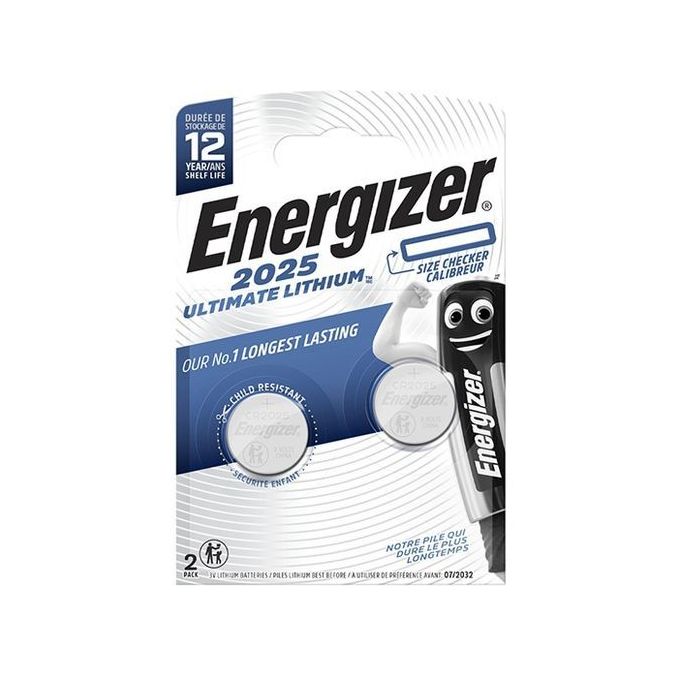 Energizer 2025 x2 3V Piles Bouton Ultimate Lithium // Blister 2 Batteries 3 volts
