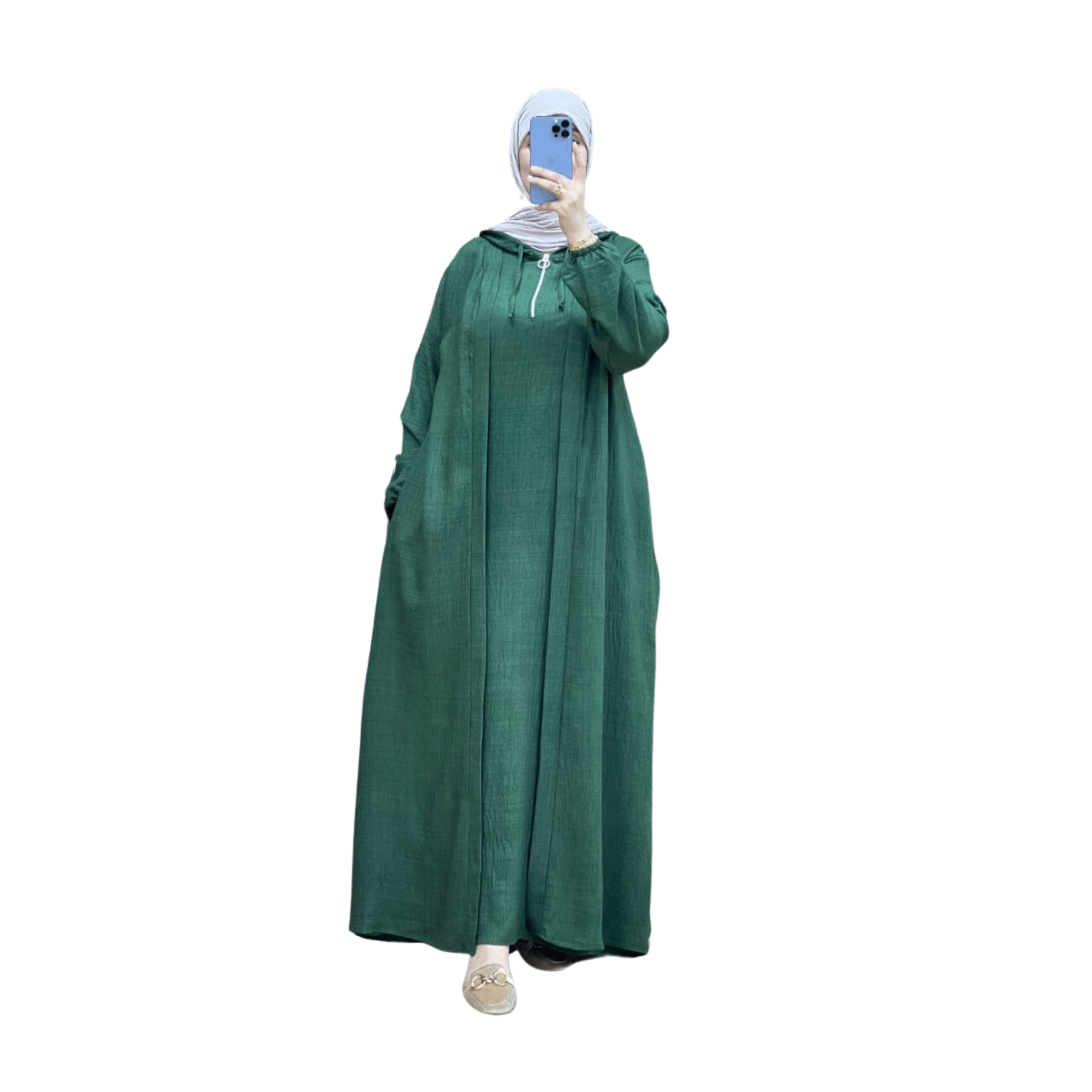 Ensemble 2 pièces en lin Chemise à manches longues boutonnée et pantalon Robe Abaya "Tenues de Dubaï"