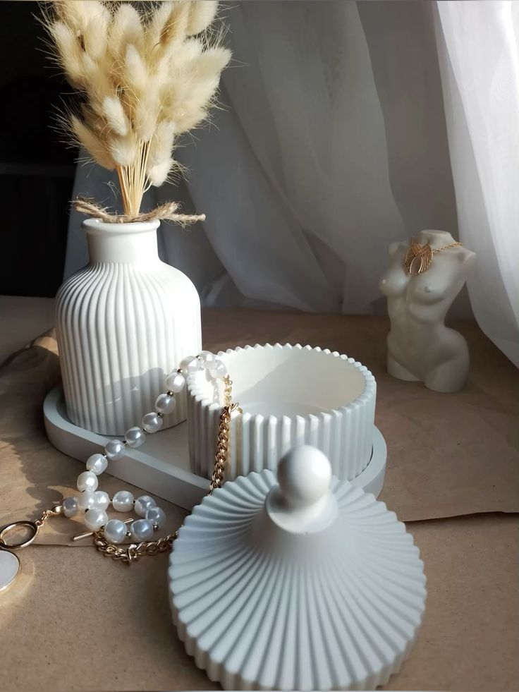 Ensemble Décoratif en Céramique - 4 Pièces