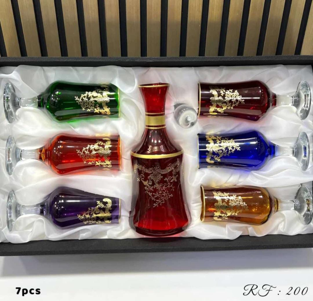 ESSENCE OF MOROCCO Verres à jus Marocain Rose Fuchsia Or Peints et Décorés à la Main Design Classique