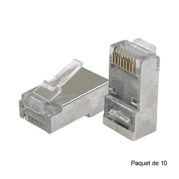 FICHE RESEAU RJ45 CATA6 STP METAL 100 pièce