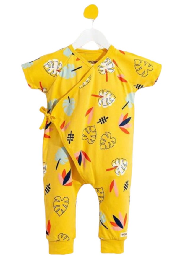 Grenouillère croisée jaune unisexe Animaux 1 pcs – wowo