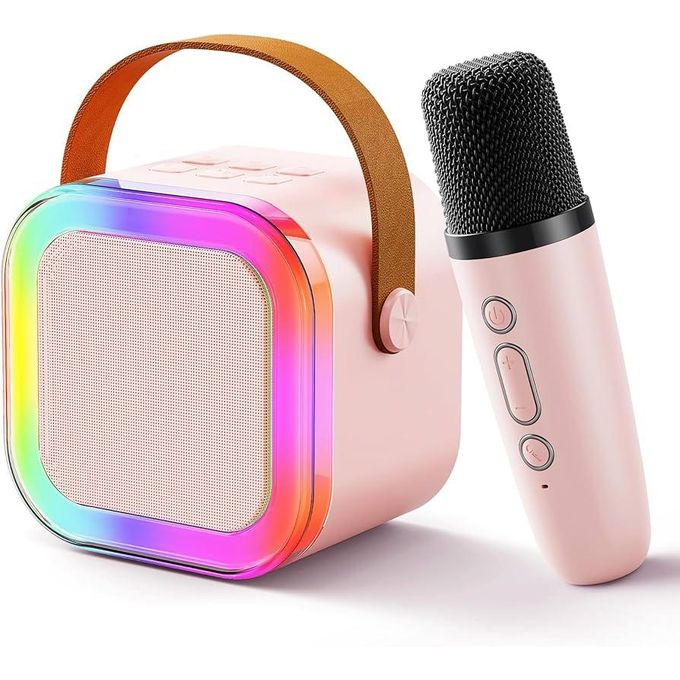 Haut-parleur Bluetooth karaoké avec microphone, prend en charge plusieurs modes d'entrée, haut-parleurs, lumière RVB