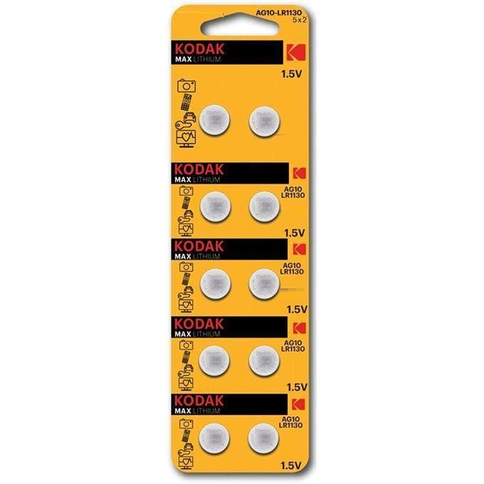 Kodak LR1130 / AG10 / 389A 1.5V paquet de 10 piles