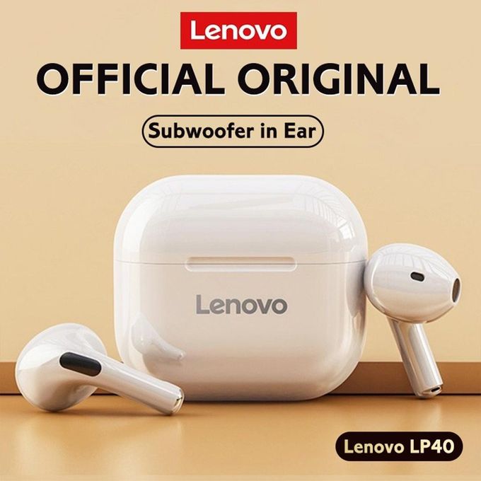 Lenovo LP40 Écouteurs sans fil Bluetooth, Blanc 230mAh