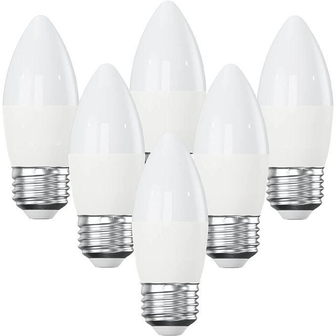 Light Lot 6 Lampes Led Flamme 6W, culot E27, 6500K, Lumière Blanche.