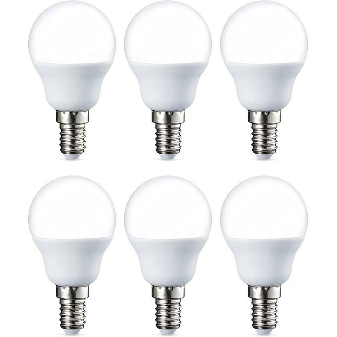 Light Lot 6 Lampes Led Sphérique 9W, culot E14, 6500K, Lumière Blanche.