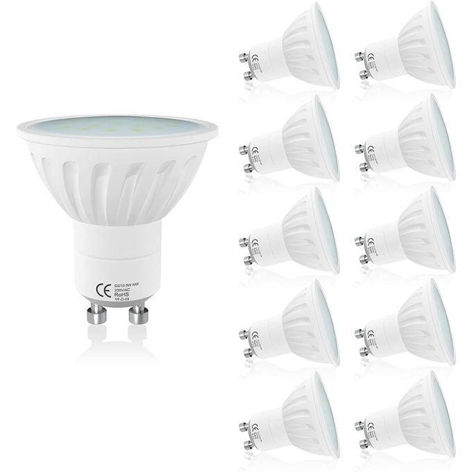 Lot de 10 ampoules LED GU10, 7W, JAUNE, (10 pièces, 3000K)