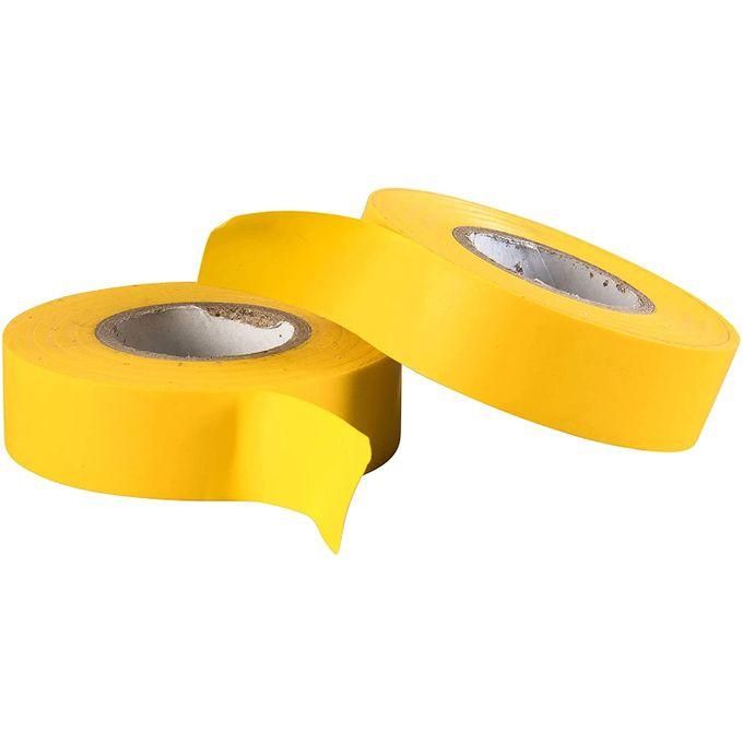 Lot de 2 Ruban Adhésif Scotch Jaune en PVC Isolant Électrique, 19 mm x 20 m