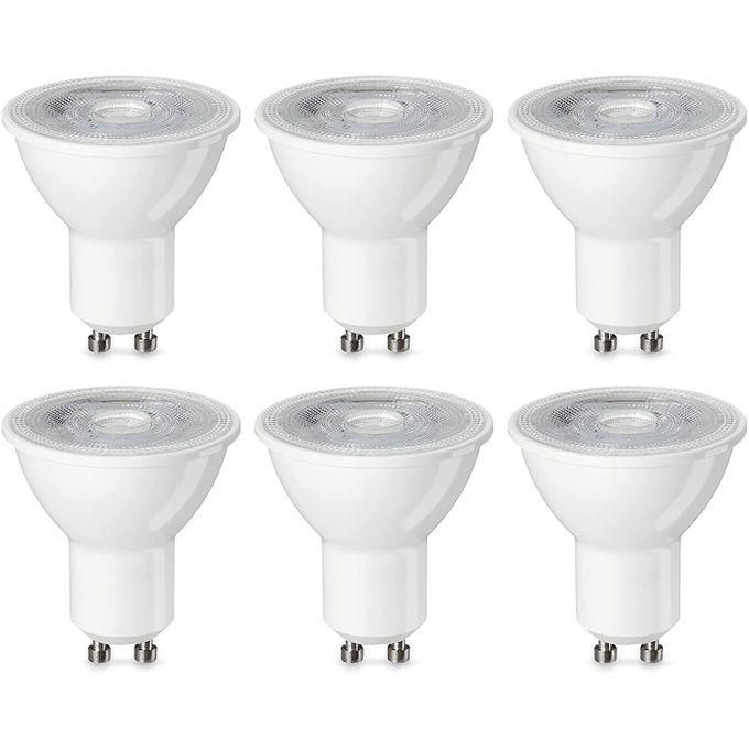Lot de 6 ampoules LED GU10, 7W, BLANCHE, (6 pièces, 6500K)
