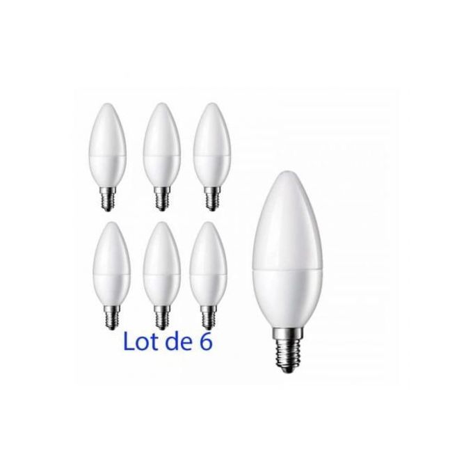 Lot de 6Ampoules LED E14 ;LAMPE led filtage E14 3000K