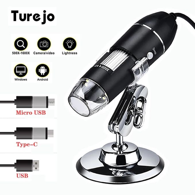 Microscope numérique USB zoom loupe endoscope grossissement x1600 pour pc, smartphone