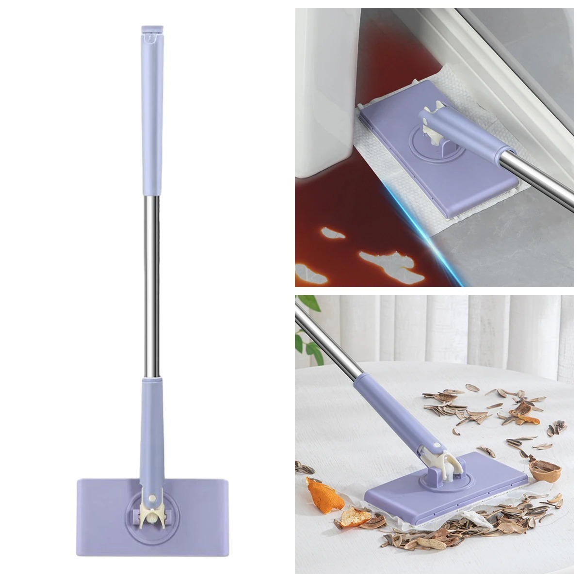 Mini Wipes – Mop Rotatif 360° Sans Main pour Sols et Surfaces