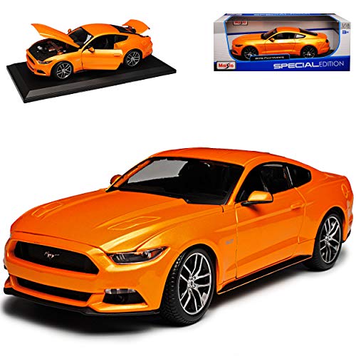 Miniature voiture métal ford mustang 2015 Échelle 1/18 couleur orange