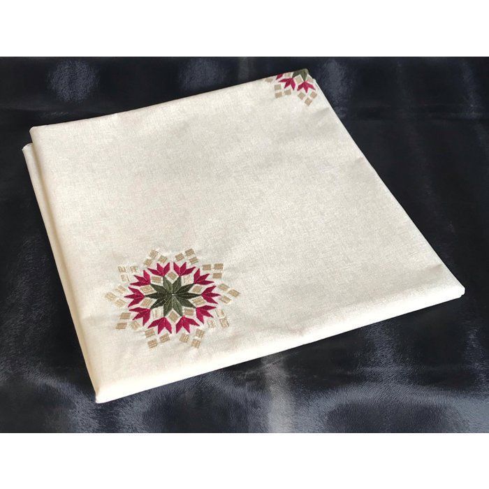 Nappe simili cuir qualité premum anti tache brodés skali hor lavable 1,50/1,50 couleur beige