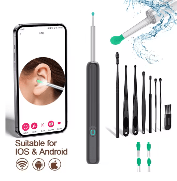 Nettoyeur d'oreille intelligent sans fil avec caméra otoscope endoscope