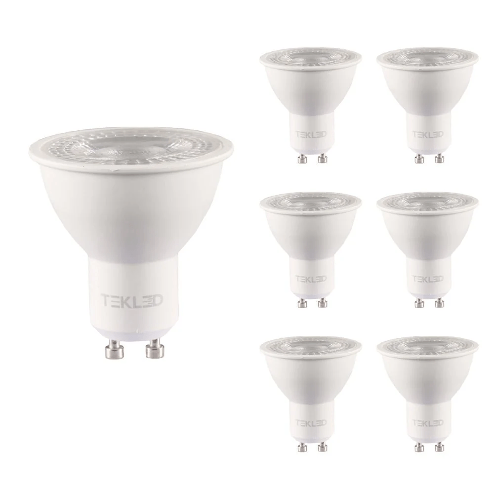 Pack de 6 Spots LED GU10 ,3000K 7W