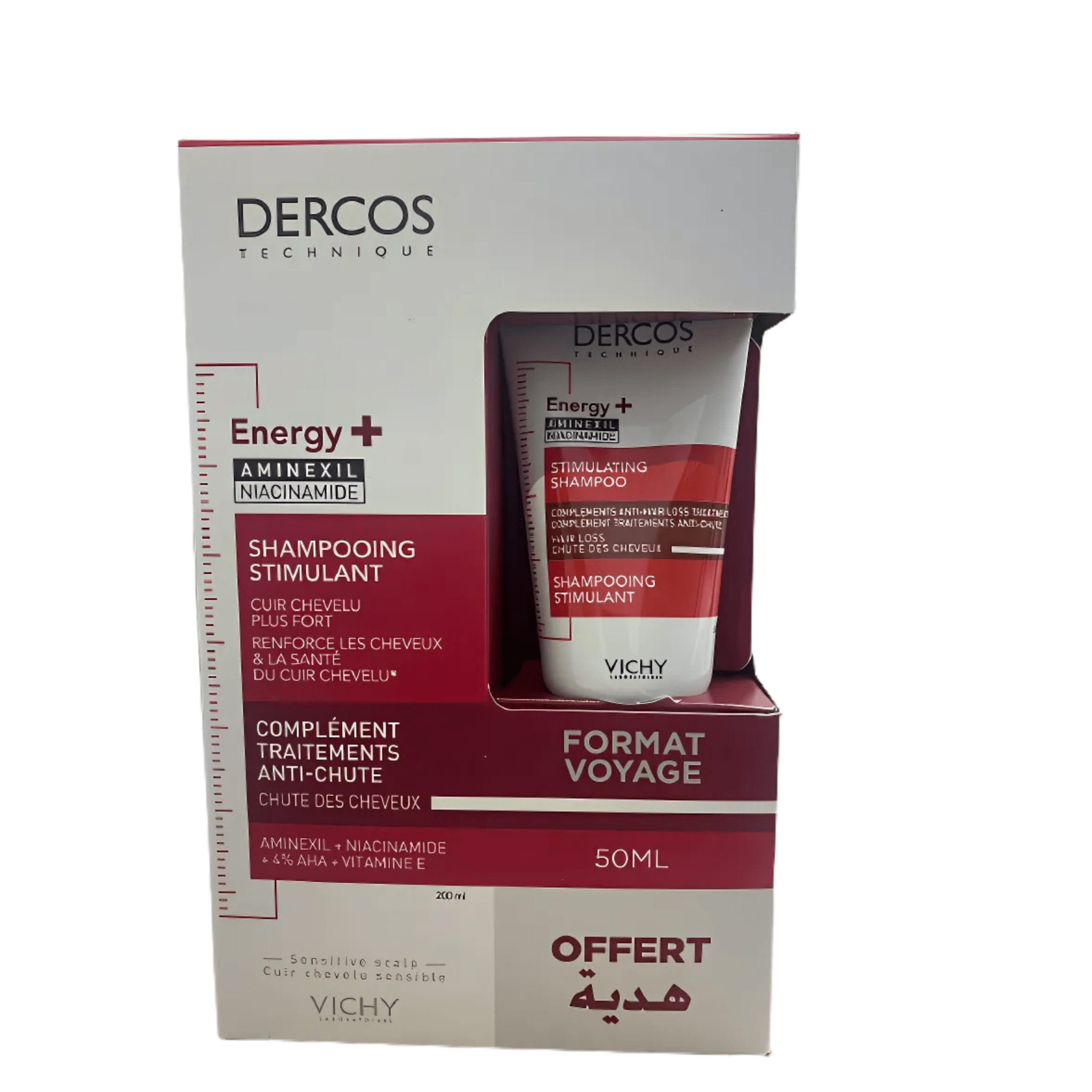 PACK SHAMPOOING ENERGY+ ANTI-CHUTE 200 ML  -  VICHY DERCOS