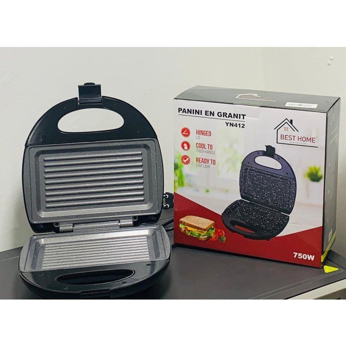 Panini 2 tranches puissant et resistant best home 750W. Grill Panini