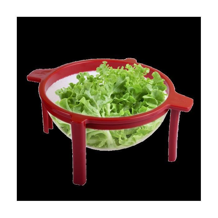 Passoir sur pied - Nilon - Rouge - Accessoire de cuisine - Résistant - Pratique