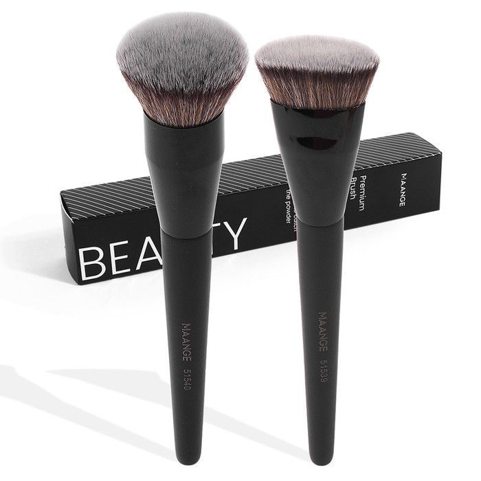 Pinceaux de maquillage - Maange - 2pcs - Poils synthétiques doux - Boîte incluse - Application polyvalente