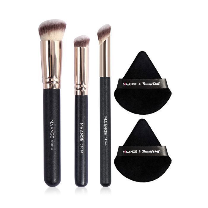 Pinceaux de maquillage - MAANGE - 3pcs - Professionnel - Doux - Triangulaire