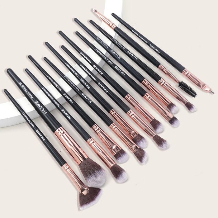 Pinceaux de maquillage - MAANGE - 5818 - 13 pièces - Noir et Or - Waterproof