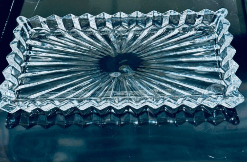 PLAT SIMPLE LOSANGE EN CRISATAL 28/14 CM PM