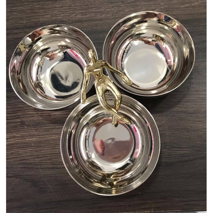 Présentoir décoratif - Luxe - Inox 18 crt - 3 compartiments - Accessoires de cuisine