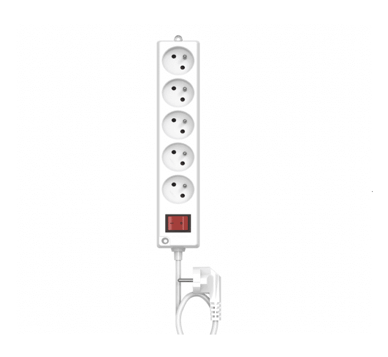 Rallonge Multi-Prises - 5 Ports 2P+Terre 1.5m - Blanc - 1715/1