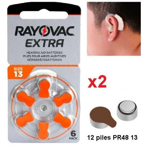 Rayovac Aide Auditive 1.45v Size 13 PR48 // 12 Piles