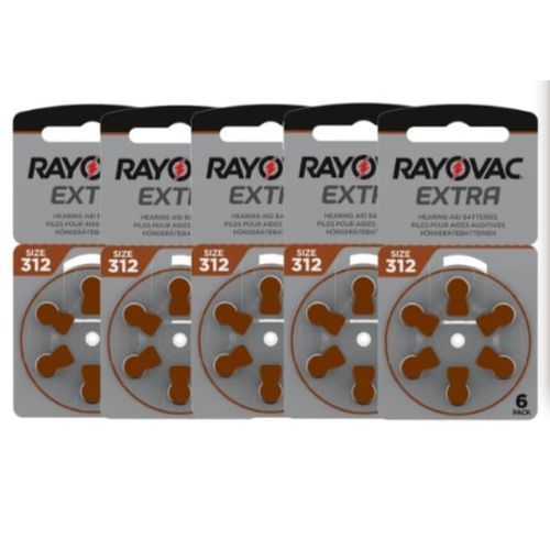 Rayovac Aide Auditive 1.45v Size 312 PR41 //5 Pack x6 Piles