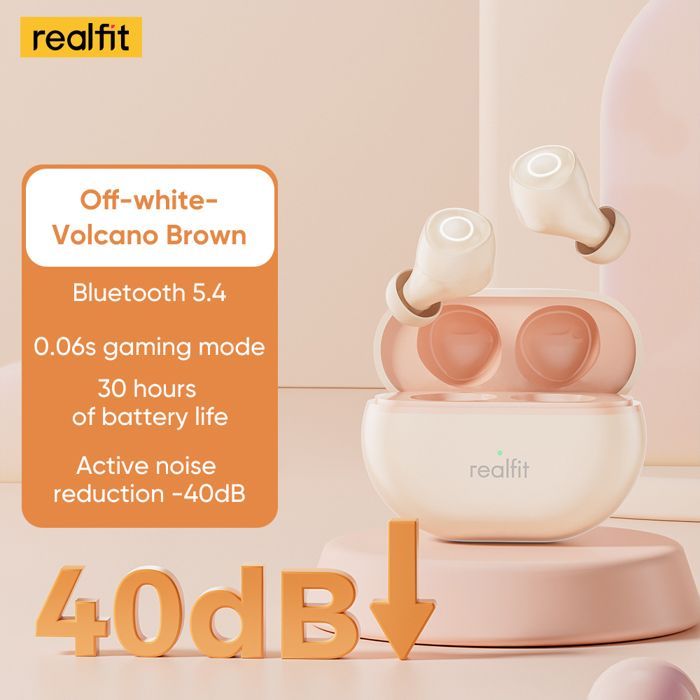 Realfit F4 Mini ANC Bluetooth écouteurs 40dB suppression Active du bruit Couleur Beige