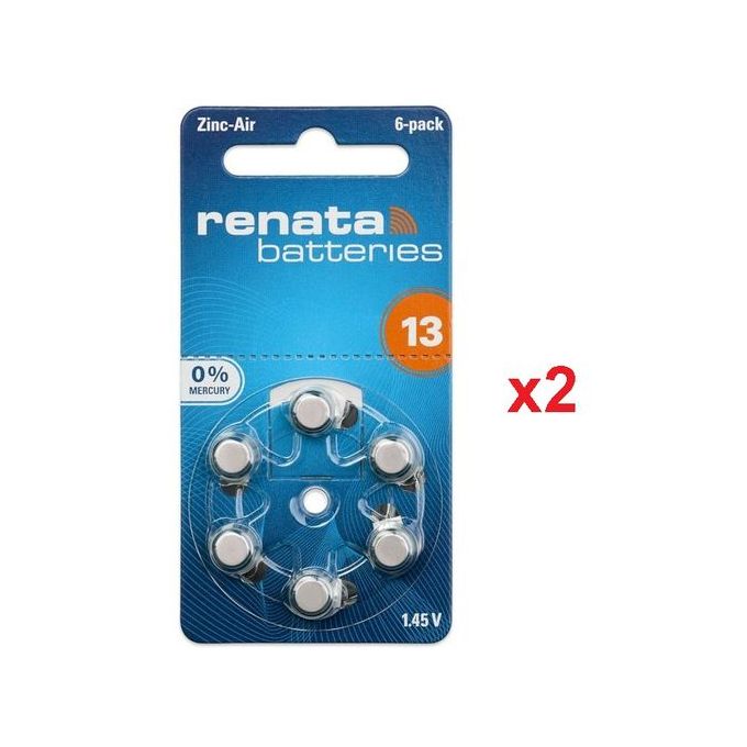 Renata Zing Air Batterie PR48 //12 Piles Aide Auditive 1.45v Taille 13