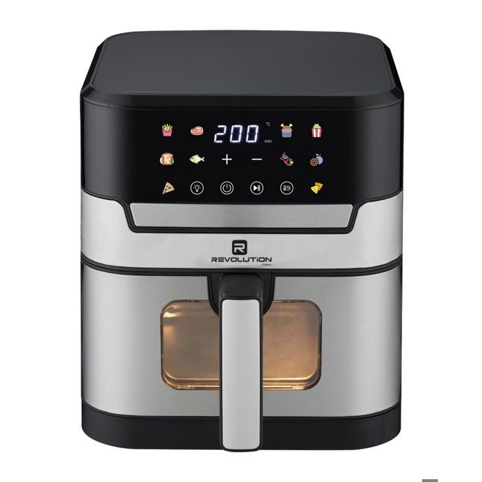 REVOLUTION Air Fryer Digital 8L – Friteuse sans Huile 1800W – 60 Mins – 220-240V