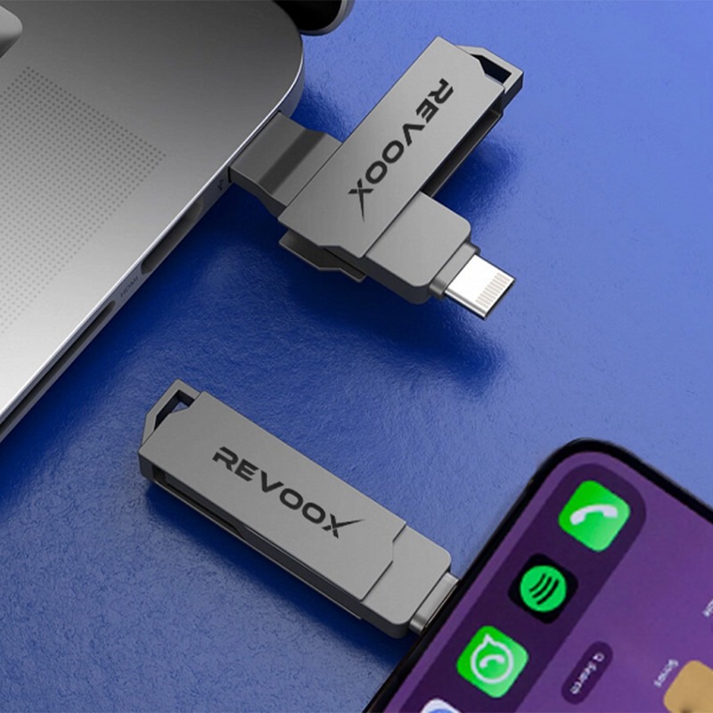 Image de REVOOX Dual drive 3.2 USB Lightning OTG 128GB - Unbranded