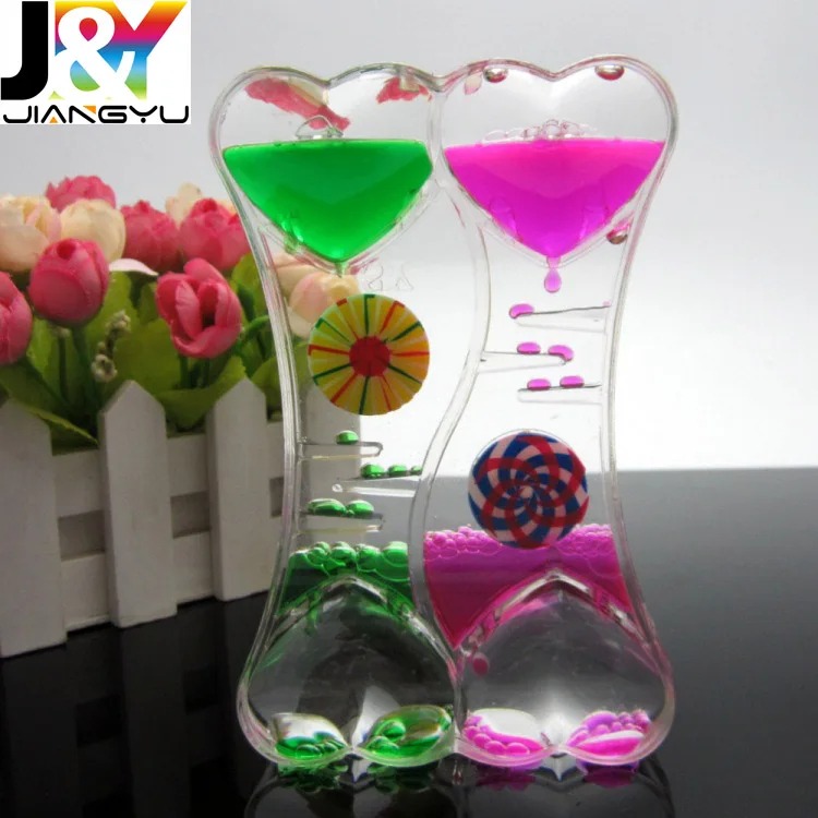 Sablier liquide ساعتين رملية عائمتين على شكل قلب