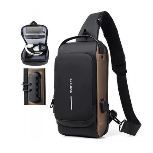 Sac à Bandoulière Anti Vol - Avec Port USB Pour PowerBank