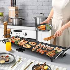 schlëizer électrique grill planche de cuisson 90/70 cm antiadhésif