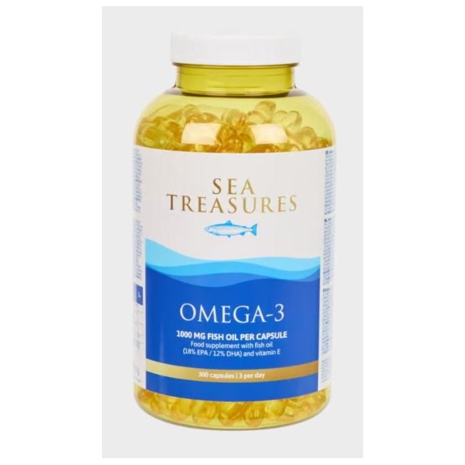 Sea Treasures Omega 3 Fish Oil 1000mg 300 Capsules (100 Serving)