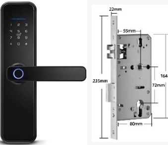 SERRURE DE PORTE INTELLIGENTE WIFI DI-X5 NOIR