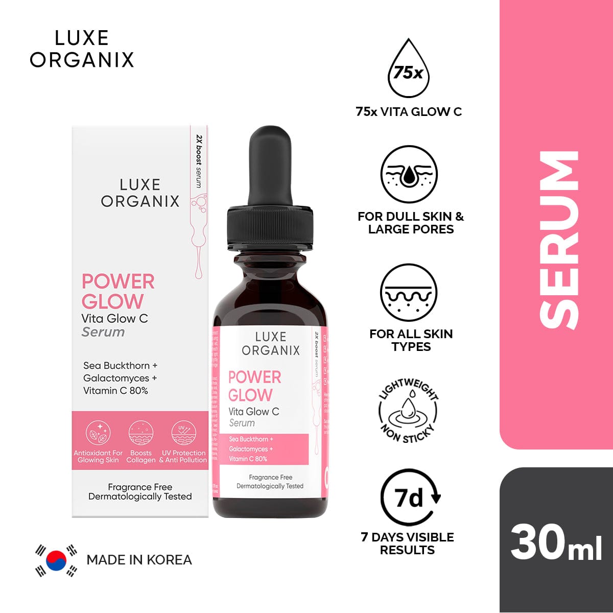 Sérum Luxe Organix Power Glow - 30ml