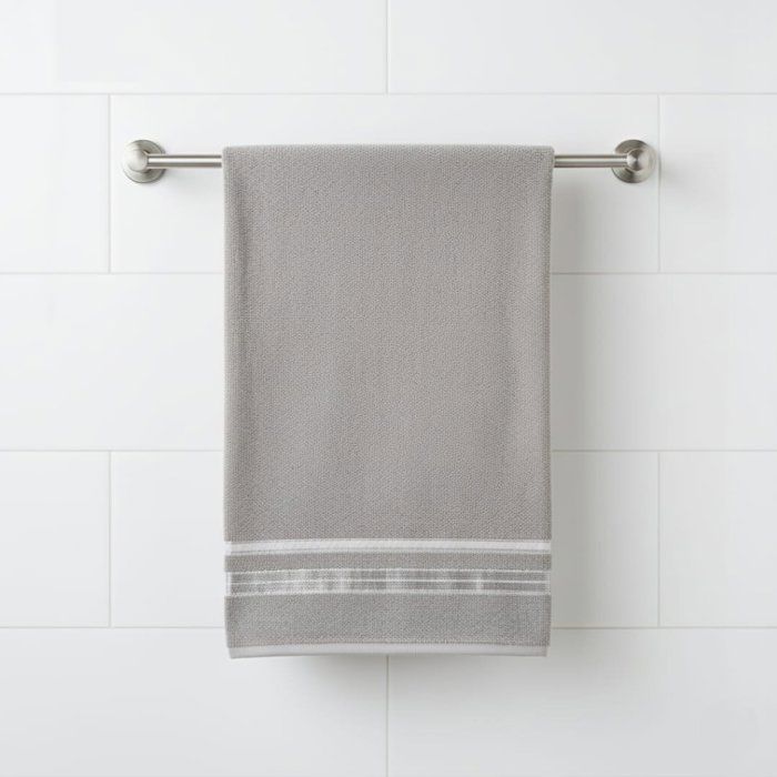 Serviette de toilette - AYA HOME - Gris - Douce - Absorbante - Lavable