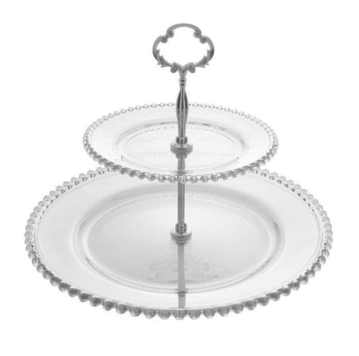 SERVITEUR EN VERRE CRISTAL 1 ER NIVEAU 31CM ET 12EME NIVEAU 9 CM