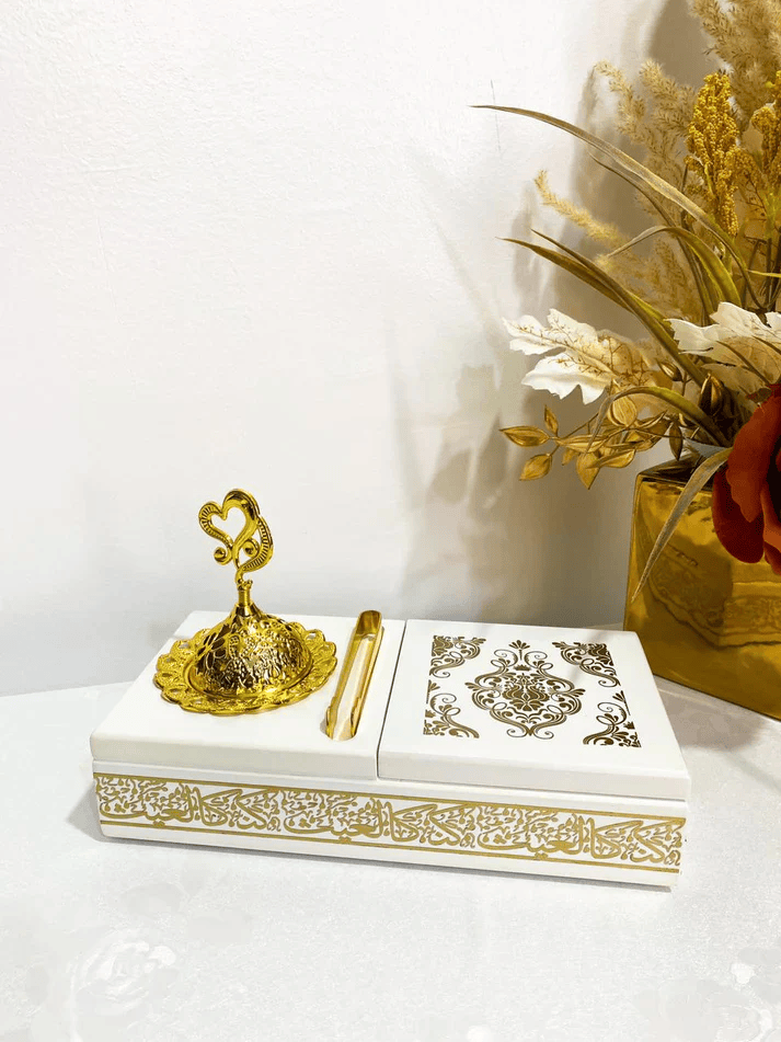 Set de Brûleur d'Encens avec Boîte à Encens - Design Traditionnel en Bois