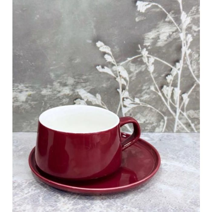 Set de Tasses à café - 250ML - Couleur bordeaux - 6 pièces - Accessoires de cuisine
