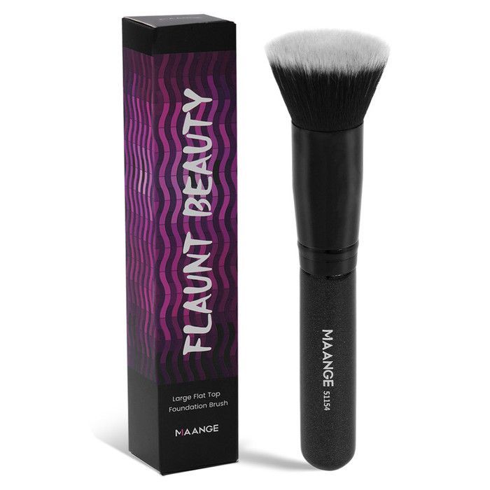 Single foundation brush-black handle black tube