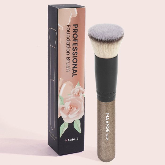 Single foundation brush-coffee handle black tube